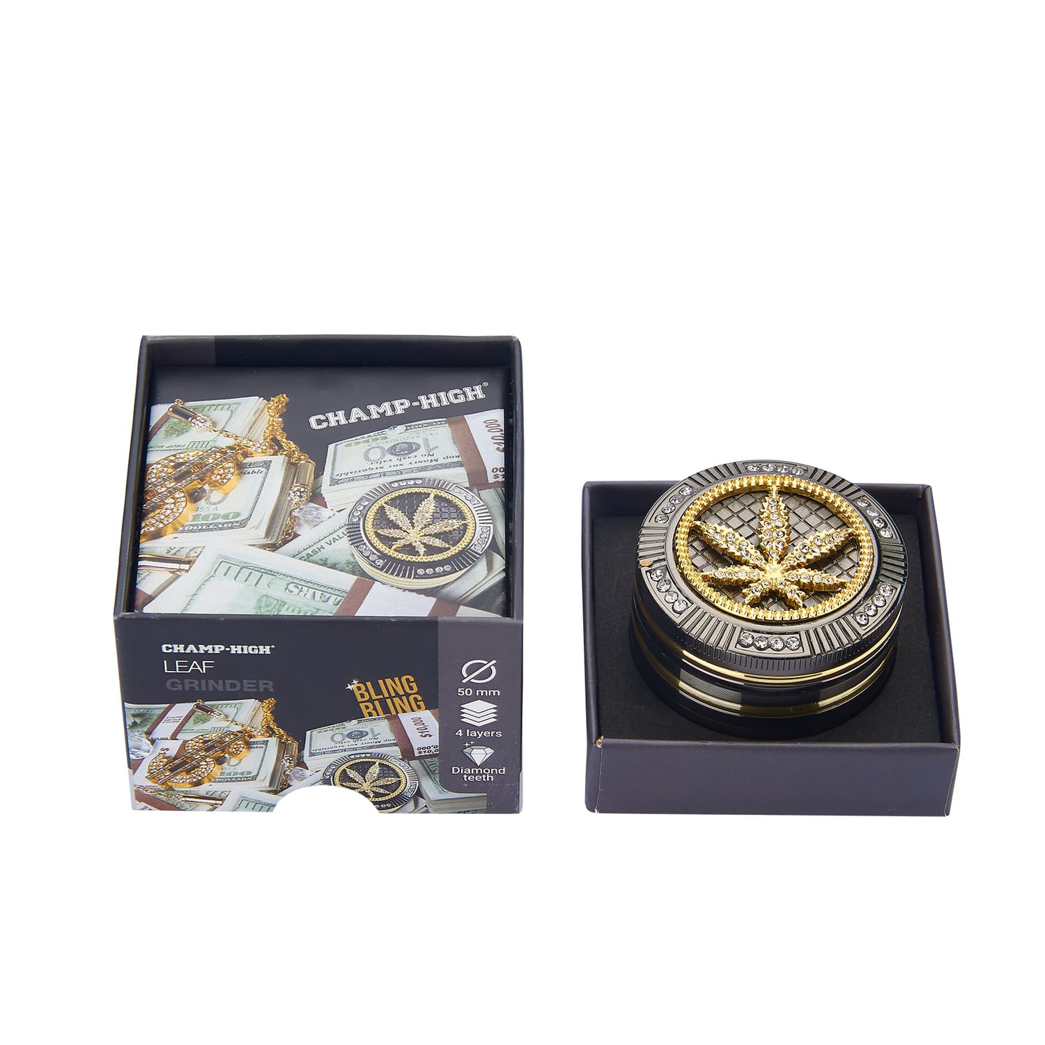Champ High Grinder Bling Bling Leaf 4-teilig ø 50 mm Champ High